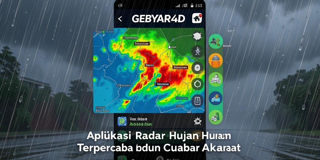 Antarmuka pengguna GEBYAR4D dengan fungsi radar hujan yang jelas.