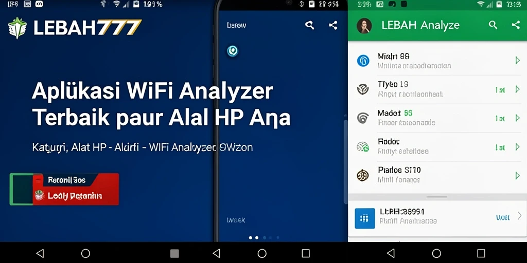 Tampilan antarmuka aplikasi LEBAH777 dengan fungsi WiFi Analyzer.