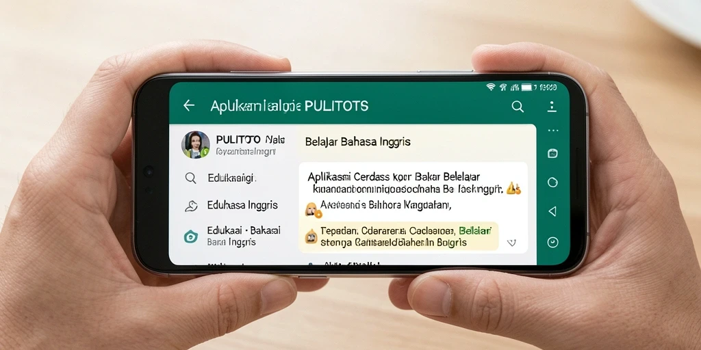 Antarmuka aplikasi PULITOTO yang ramah pengguna untuk belajar bahasa Inggris.