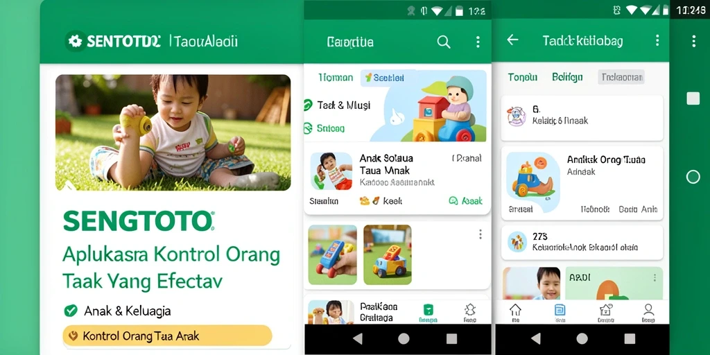 Tampilan antarmuka SENGTOTO yang ramah anak dengan berbagai fitur kontrol orang tua.