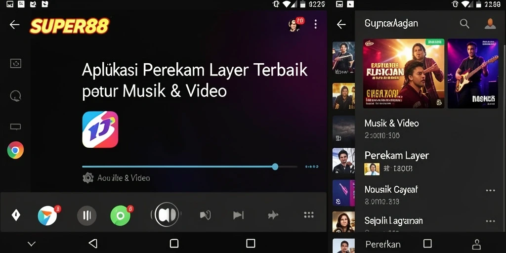 Antarmuka SUPER88 yang menunjukkan fitur perekam layar.