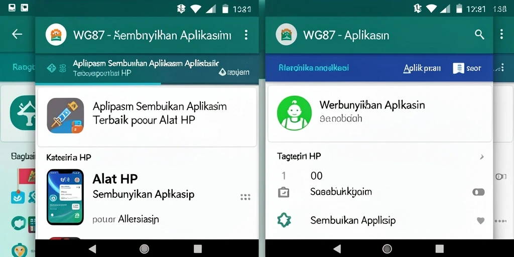 Tampilan antarmuka aplikasi WG87 yang sederhana untuk menyembunyikan aplikasi.